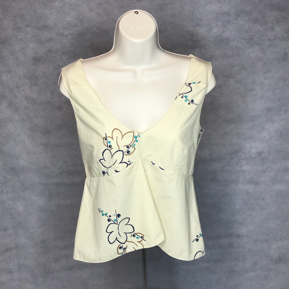 Marni Sleeveless Floral V-Neck Blouse